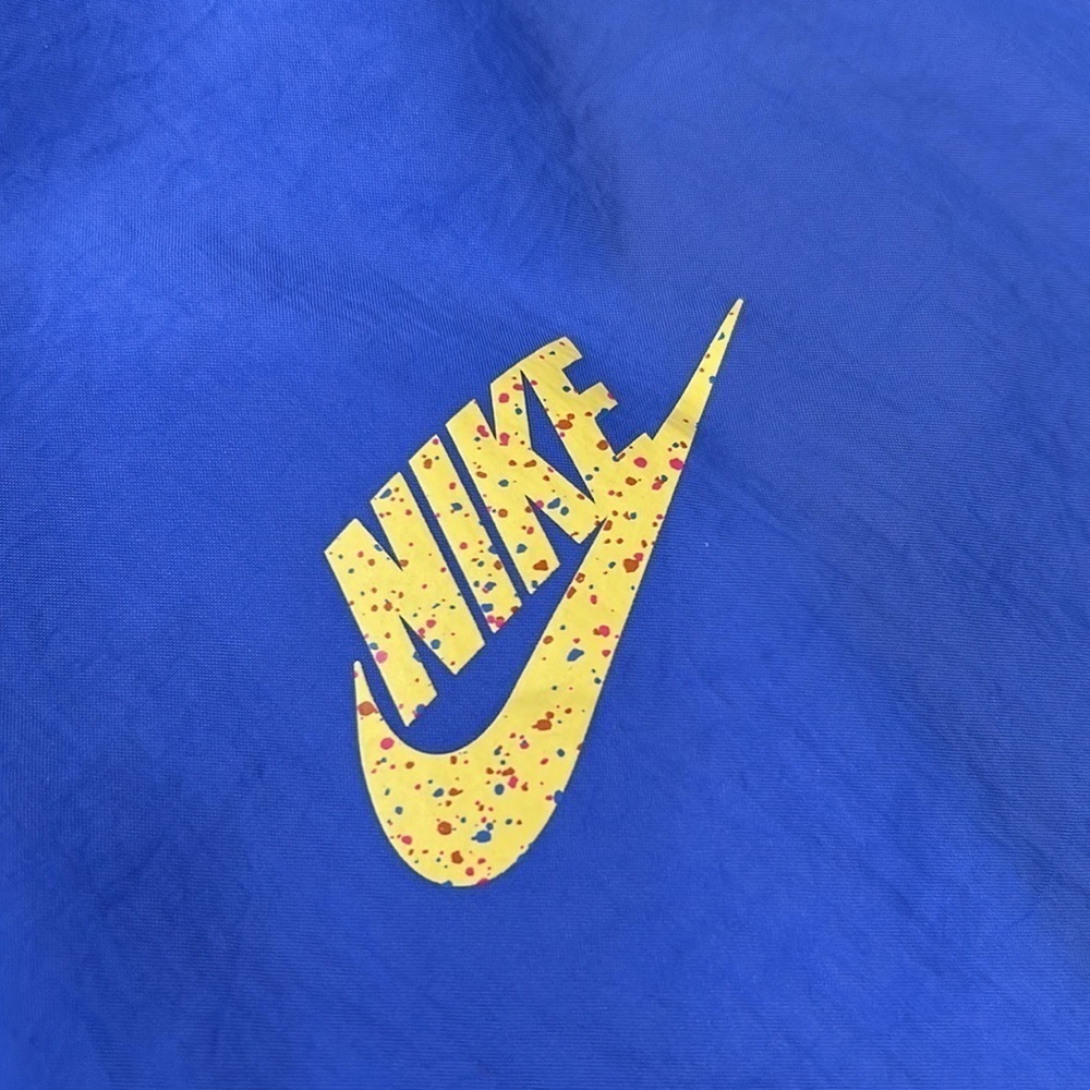90’s Y2K Nike Full Zip Windbreaker Blue Yellow Pink Jacket Womens Size 2X - Picture 6 of 16